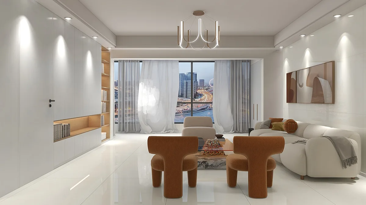 Champagne Cream ceramic surface in a room setting