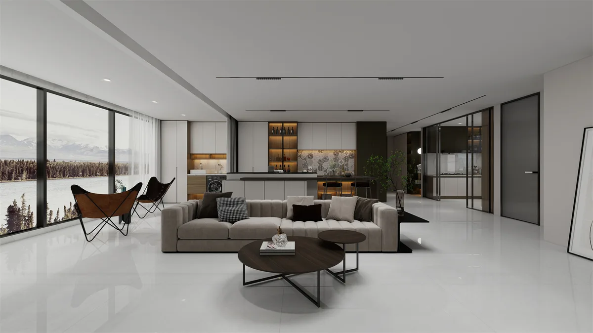 Feila Grey ceramic surface in a room setting