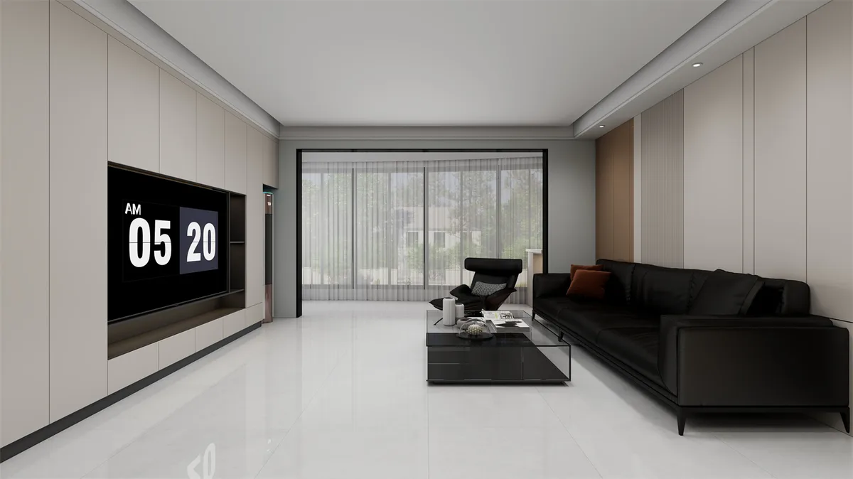 Silver Smoke Grey ceramic surface in a room setting