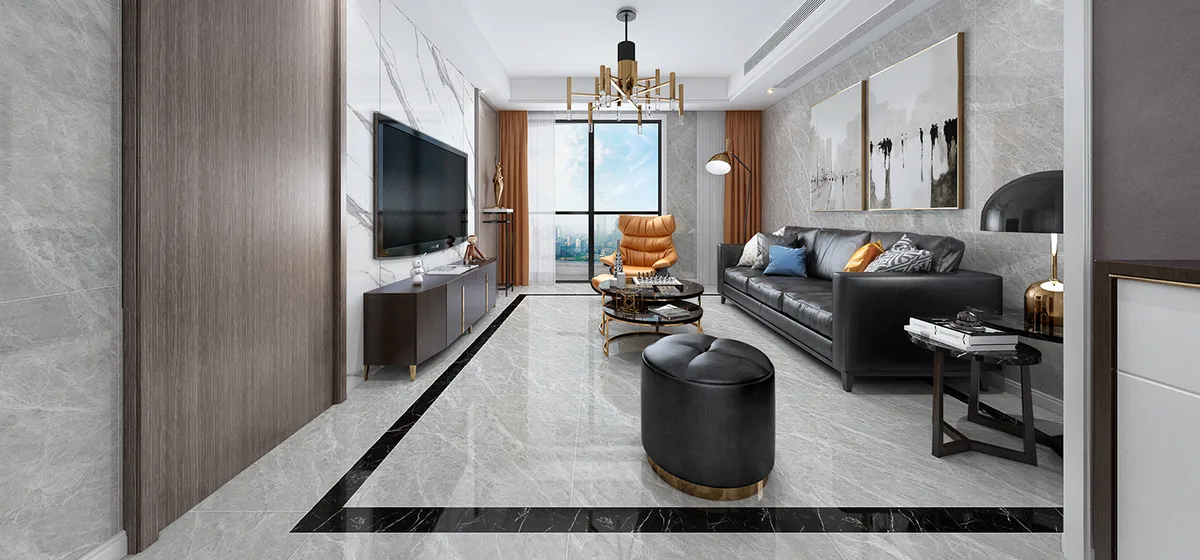 Colombia Grey ceramic surface in a room setting