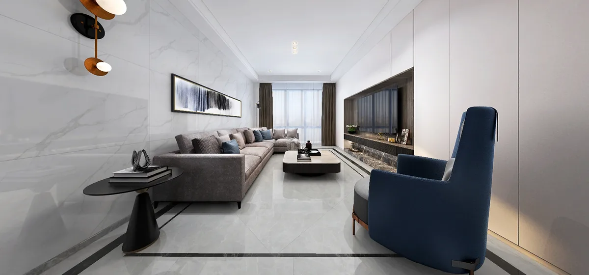 Andorra Grey ceramic surface in a room setting