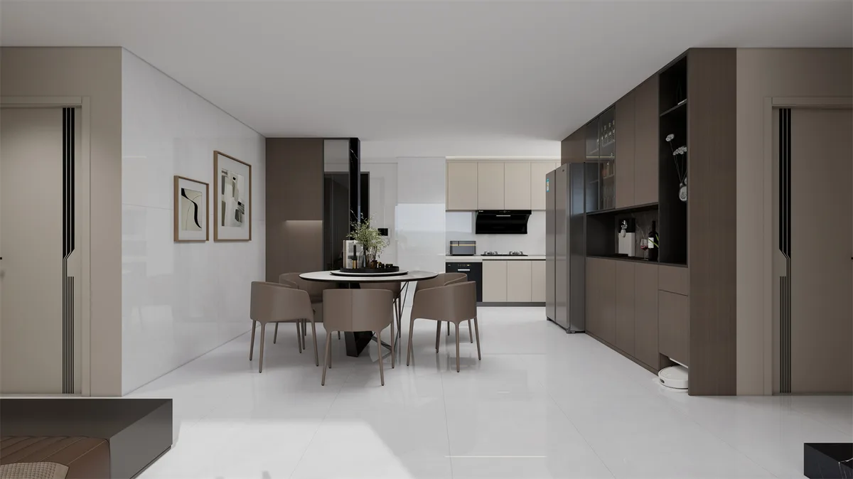 Snow Velvet Grey ceramic surface in a room setting
