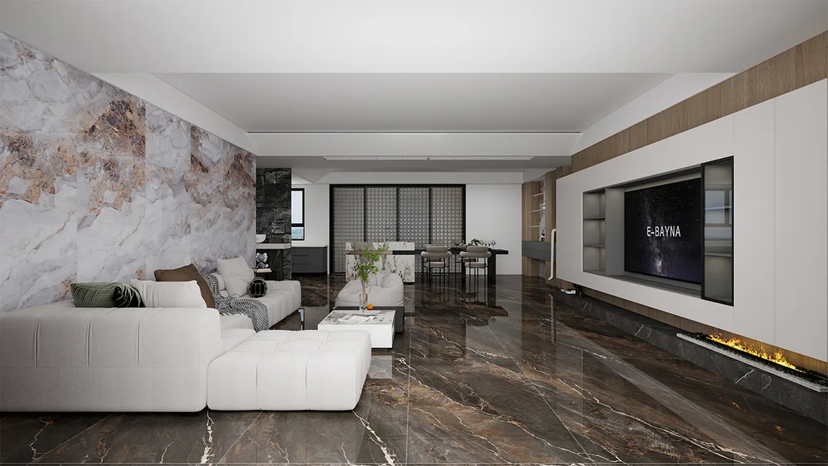 Splendid Landscape ceramic surface in a room setting