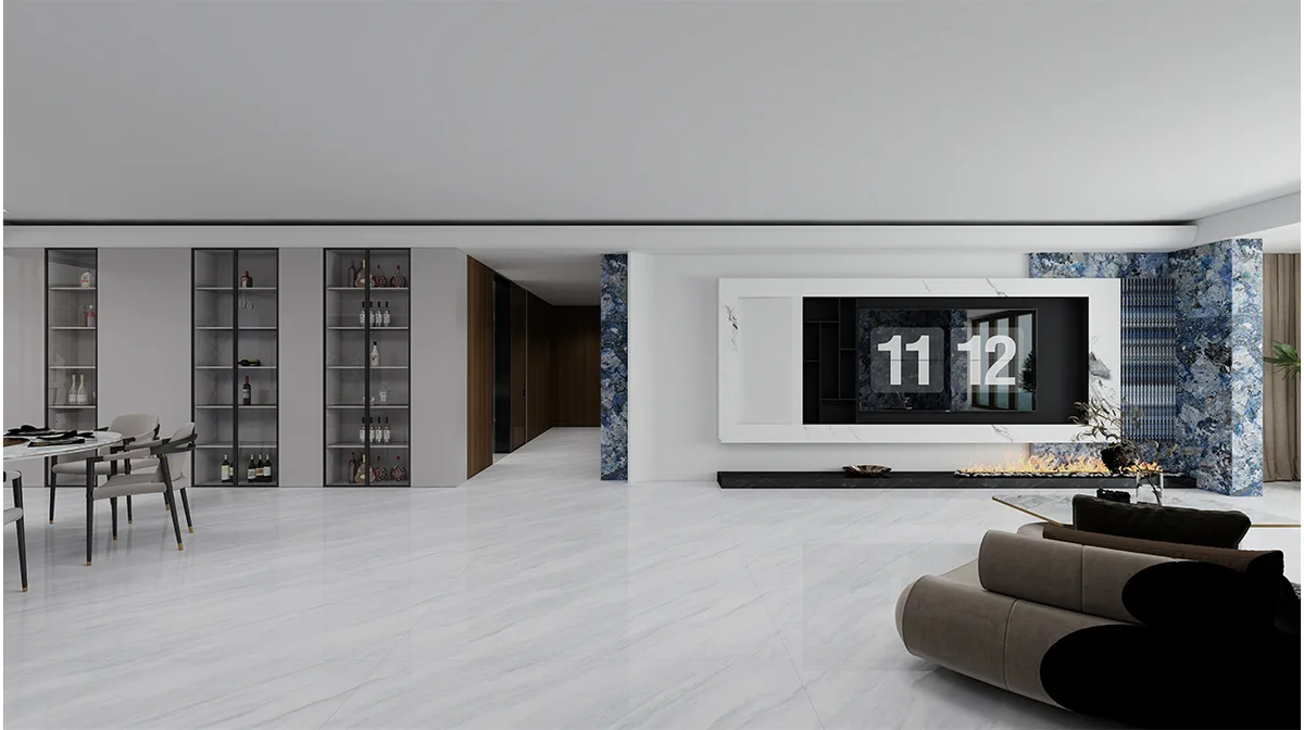 Cloud White ceramic surface in a room setting