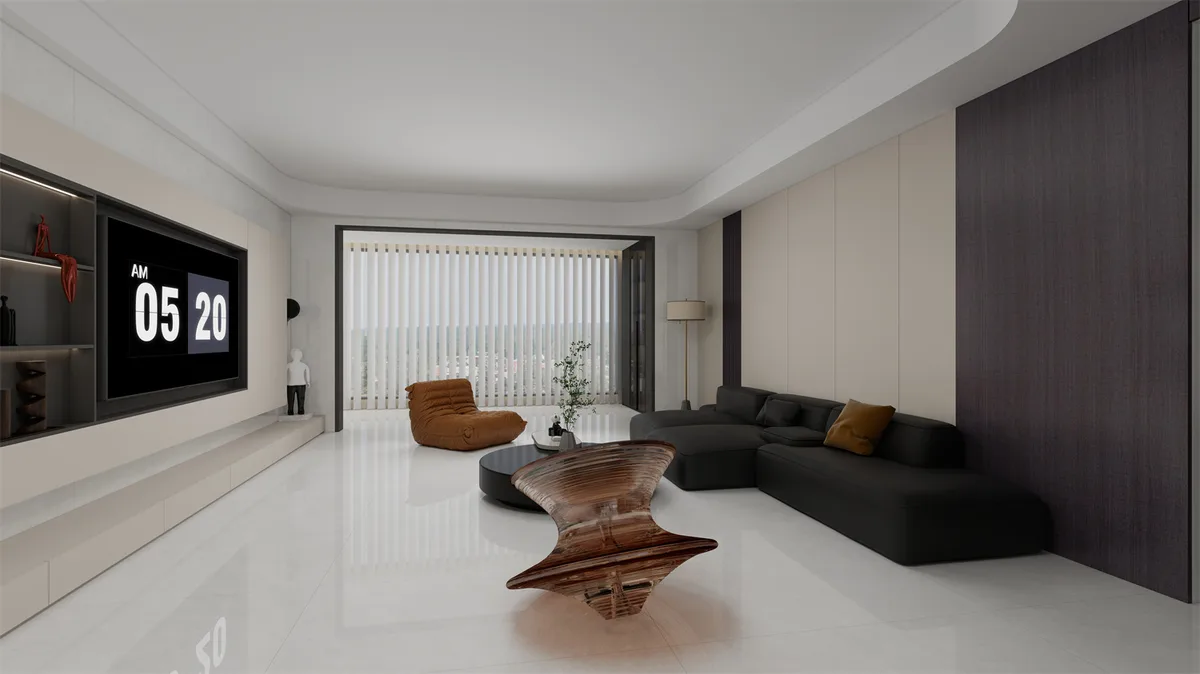 Finel Grey ceramic surface in a room setting