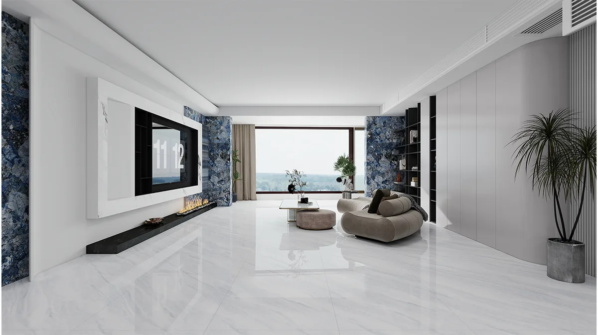 Cloud White ceramic surface in a room setting