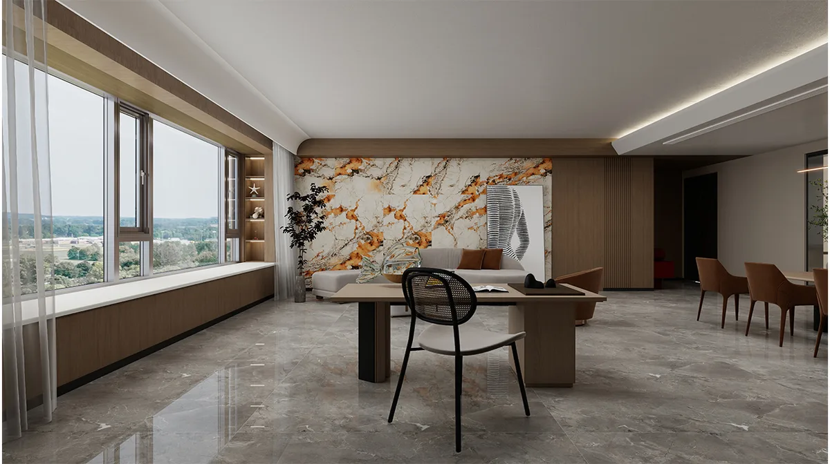 Pine Stone ceramic surface in a room setting