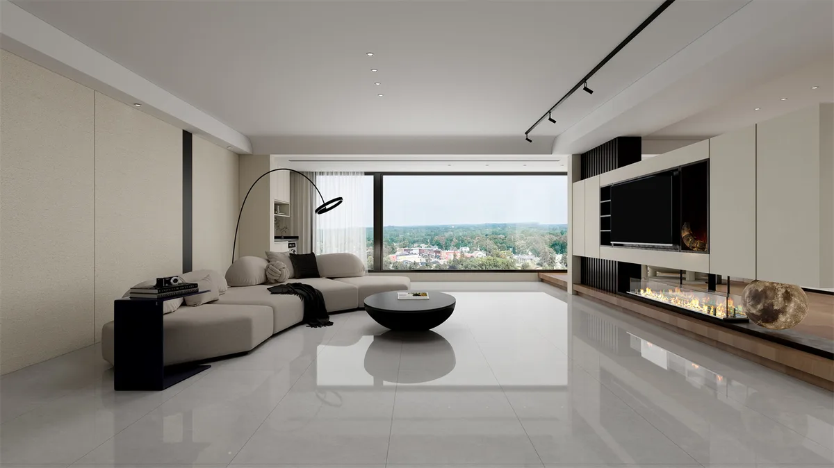 Gexi Grey ceramic surface in a room setting