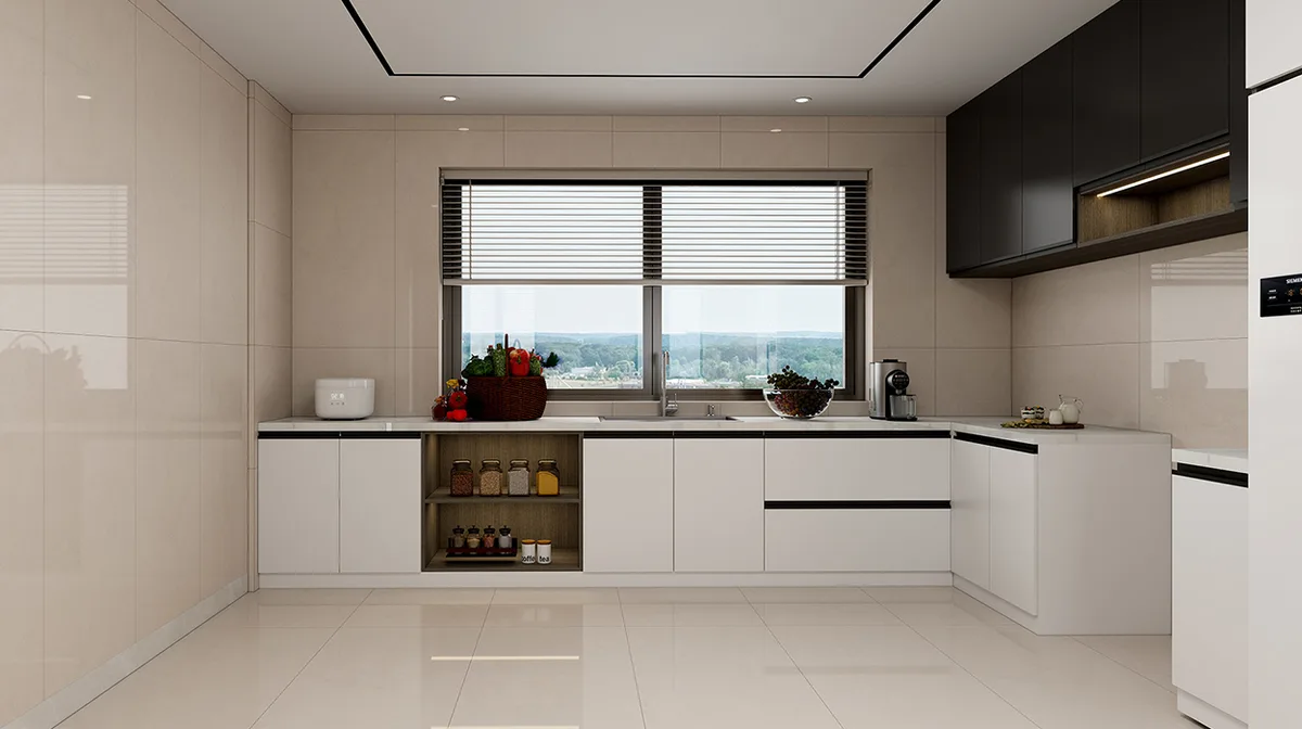 Owen Beige ceramic surface in a room setting