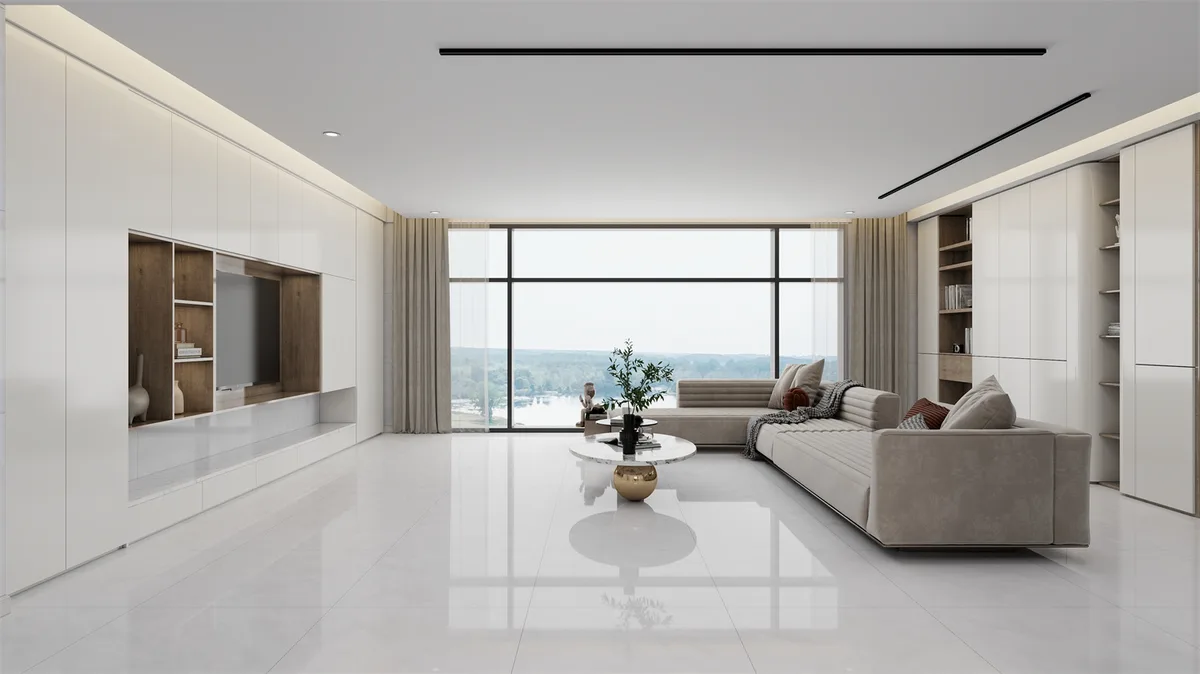 Iceberg Jade ceramic surface in a room setting