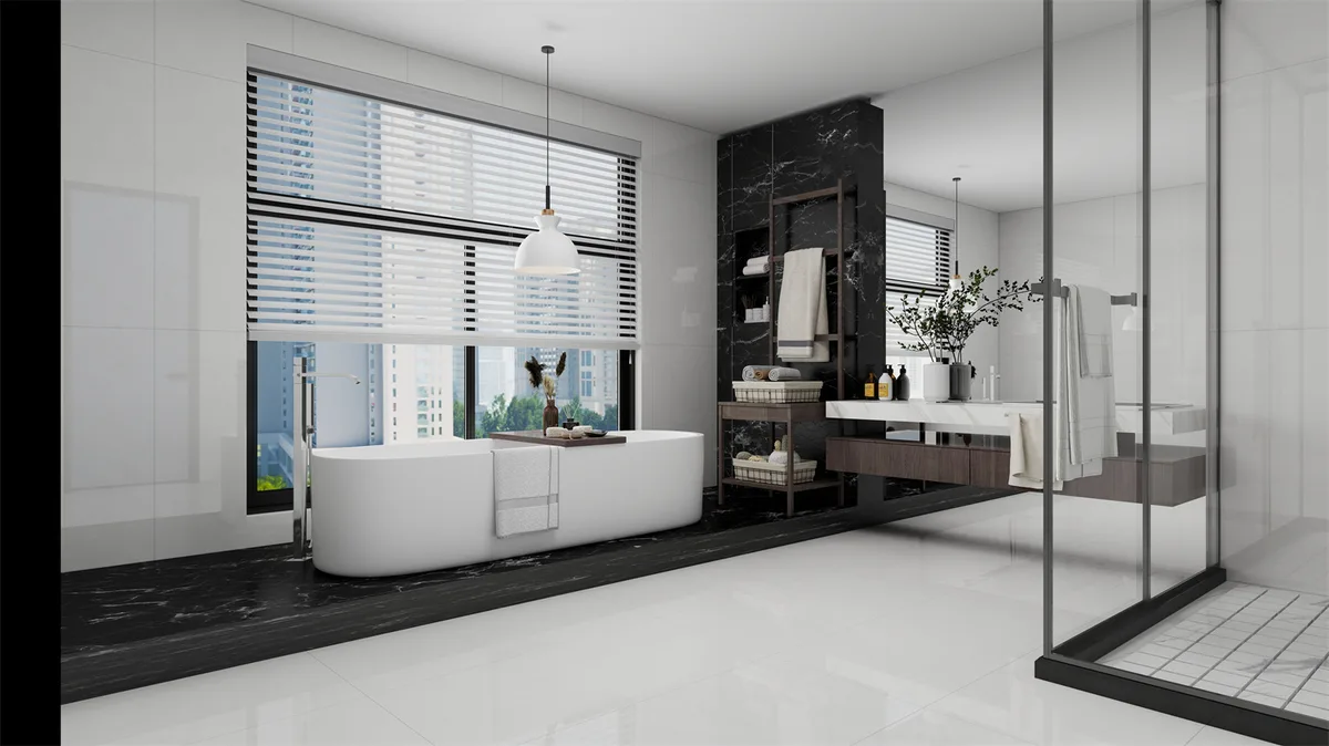 Cloud Sand ceramic surface in a room setting