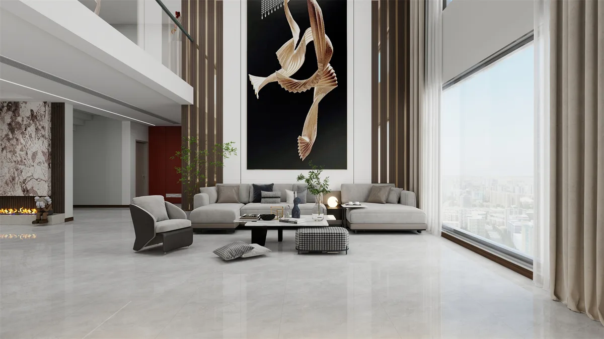 Mist Stone ceramic surface in a room setting