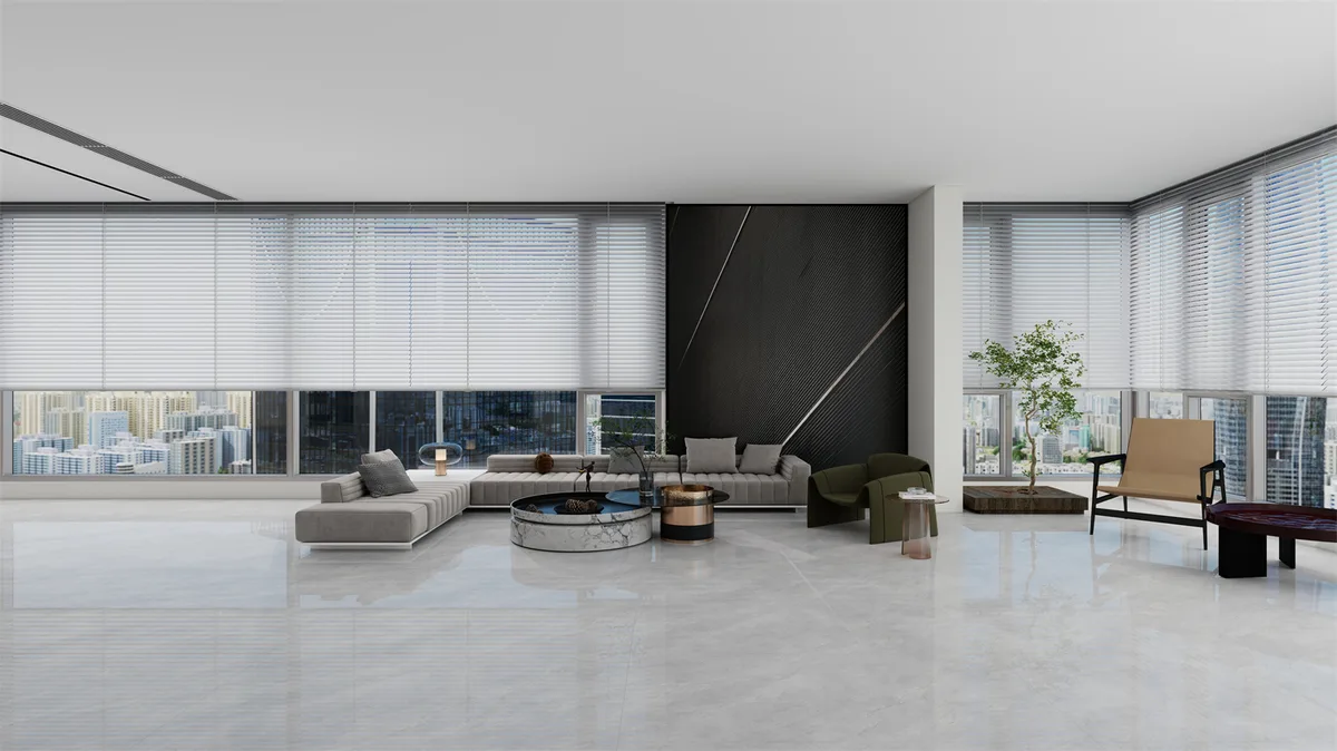 Mist Stone ceramic surface in a room setting