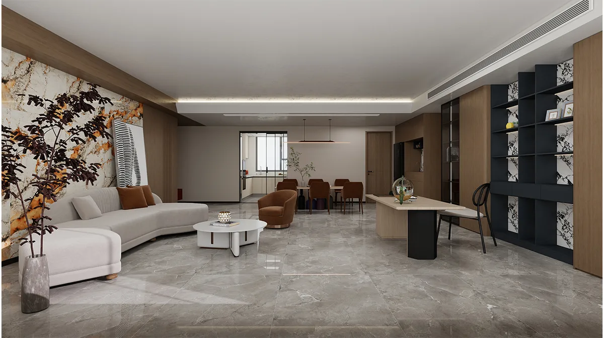 Pine Stone ceramic surface in a room setting