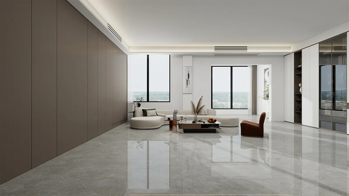 Coral Sea ceramic surface in a room setting