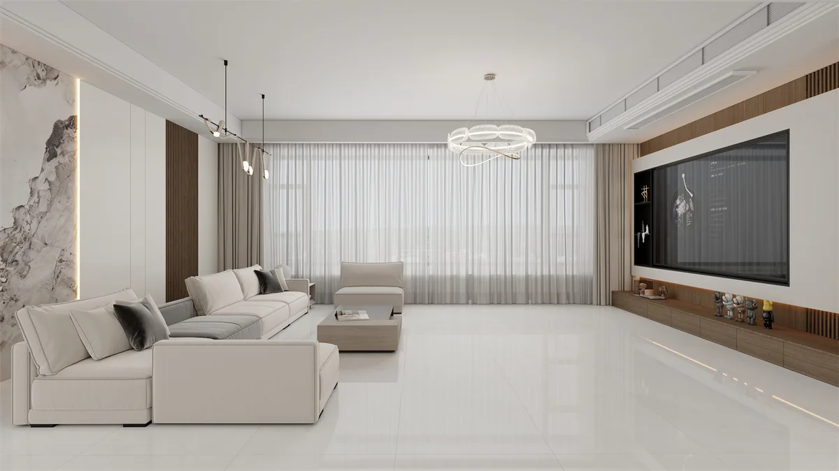 Silver Smoke Grey ceramic surface in a room setting