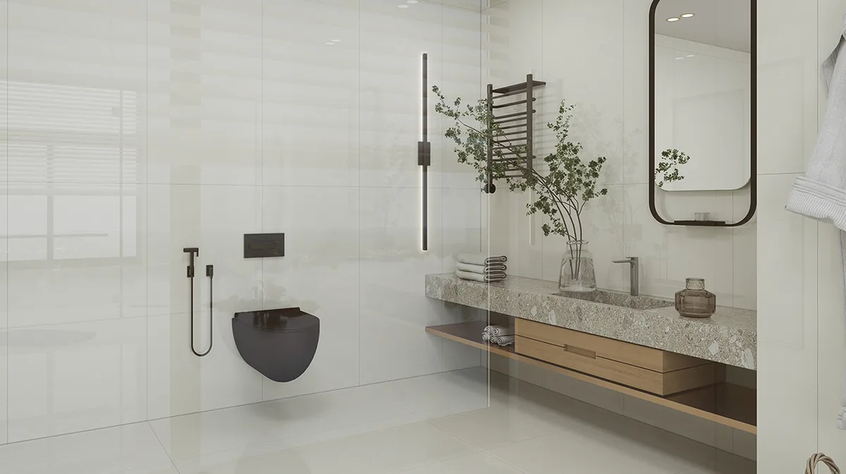 Champagne Cream ceramic surface in a room setting