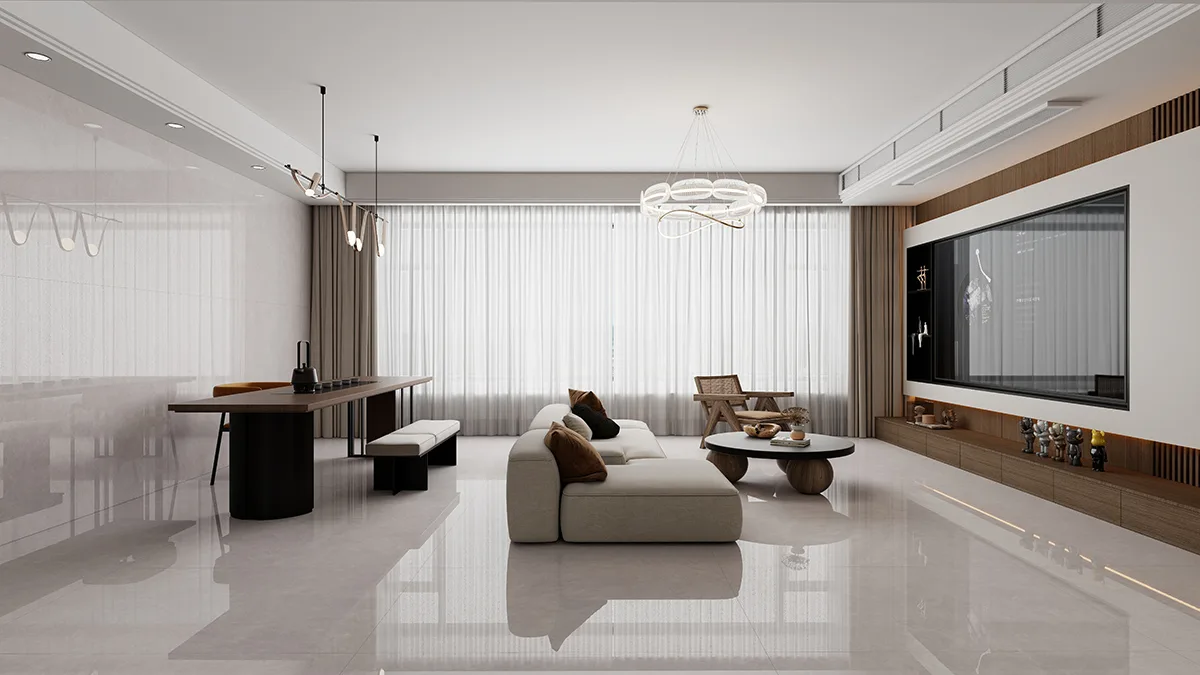 Delga Grey ceramic surface in a room setting