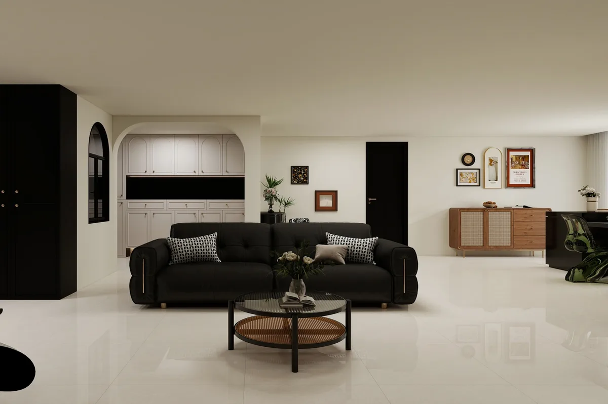 White Magnolia ceramic surface in a room setting