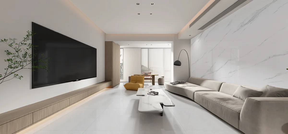 Canglang Grey ceramic surface in a room setting
