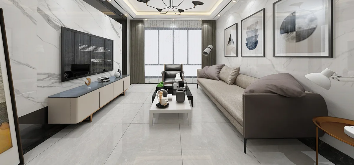 Linglong Grey ceramic surface in a room setting