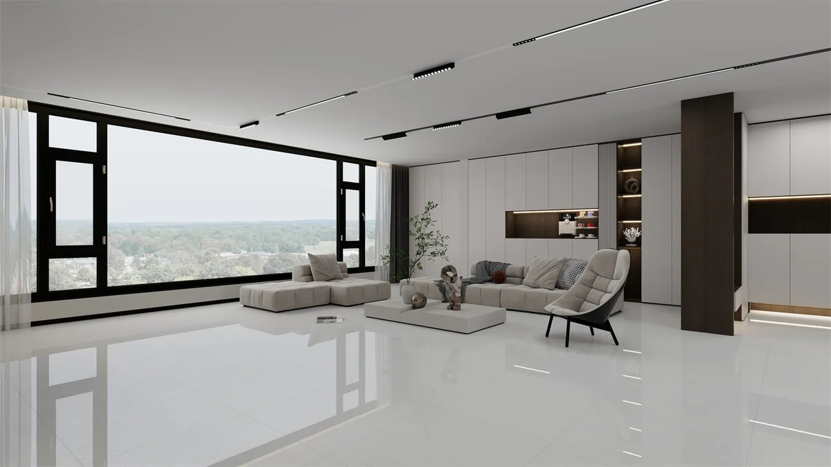 Feila Grey ceramic surface in a room setting